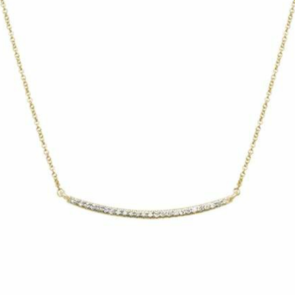 .16ct 14kt yellow gold diamond trendy bard pendant